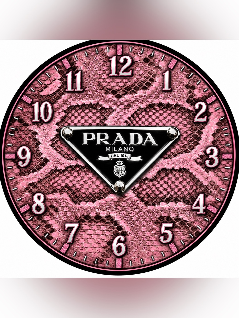 Prada Pink Snake Skin Advertising 9inch Wall Clock🔥💎